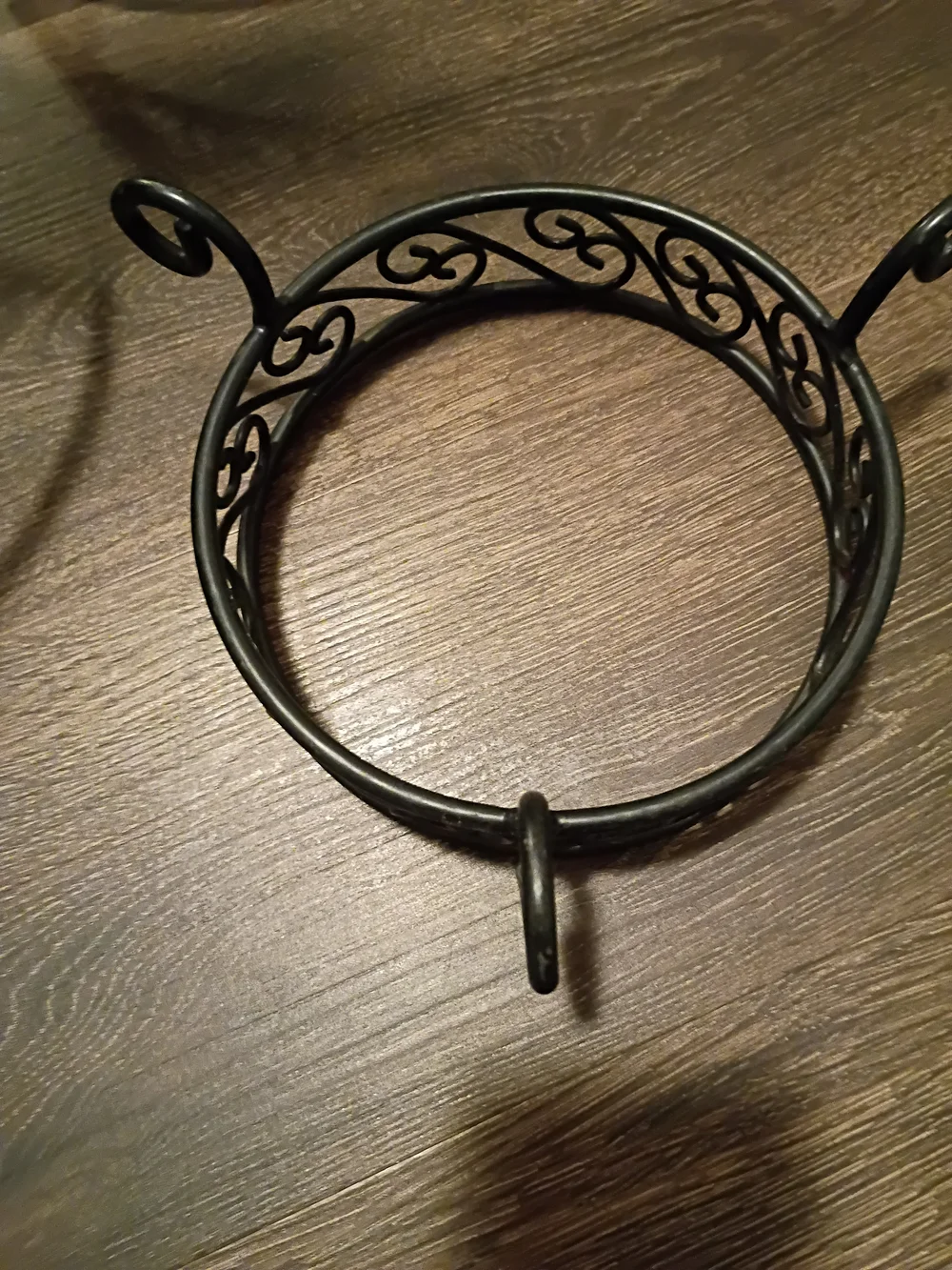 Set of 3 Decorative Metal Plant Stands - Black Scrollwork